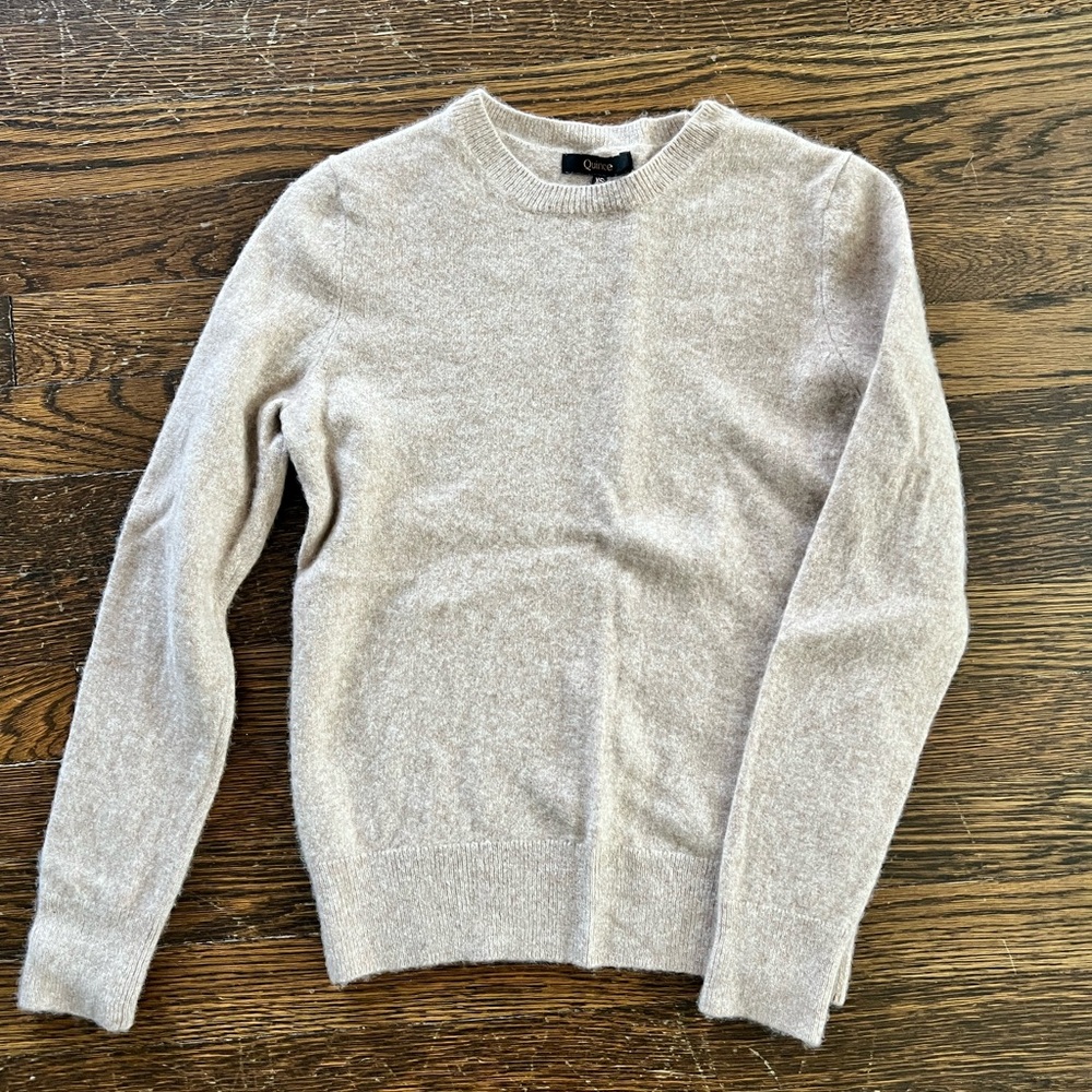 Quince Women's Crewneck Sweater in Light Taupe